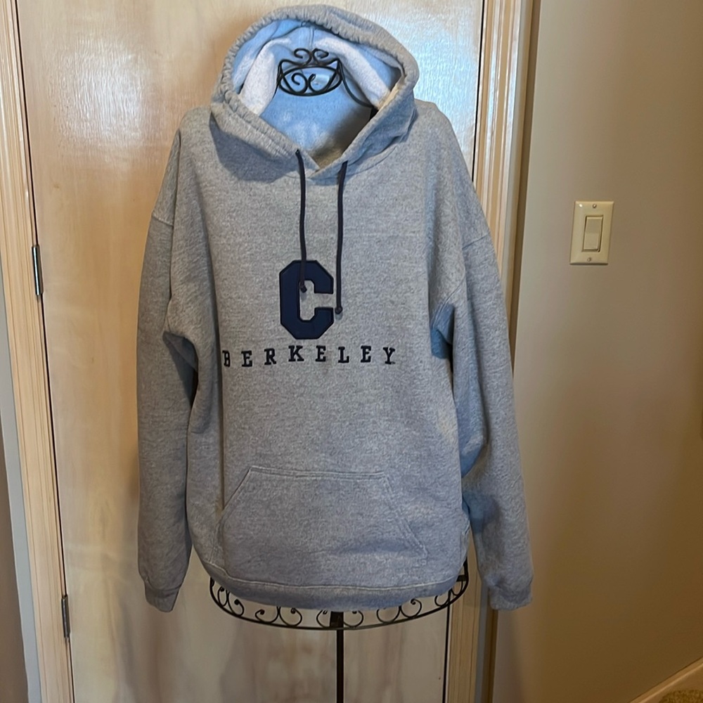 Hooded gray sweatshirt